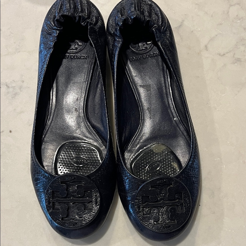 Tory Burch dark navy Ballet Flats